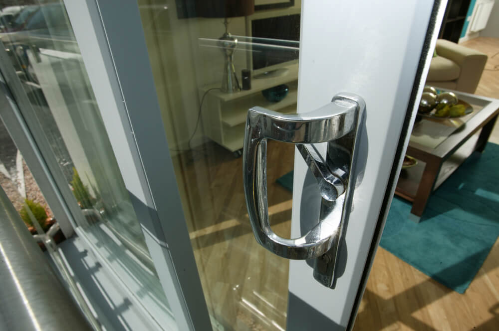 close up of sliding patio doors