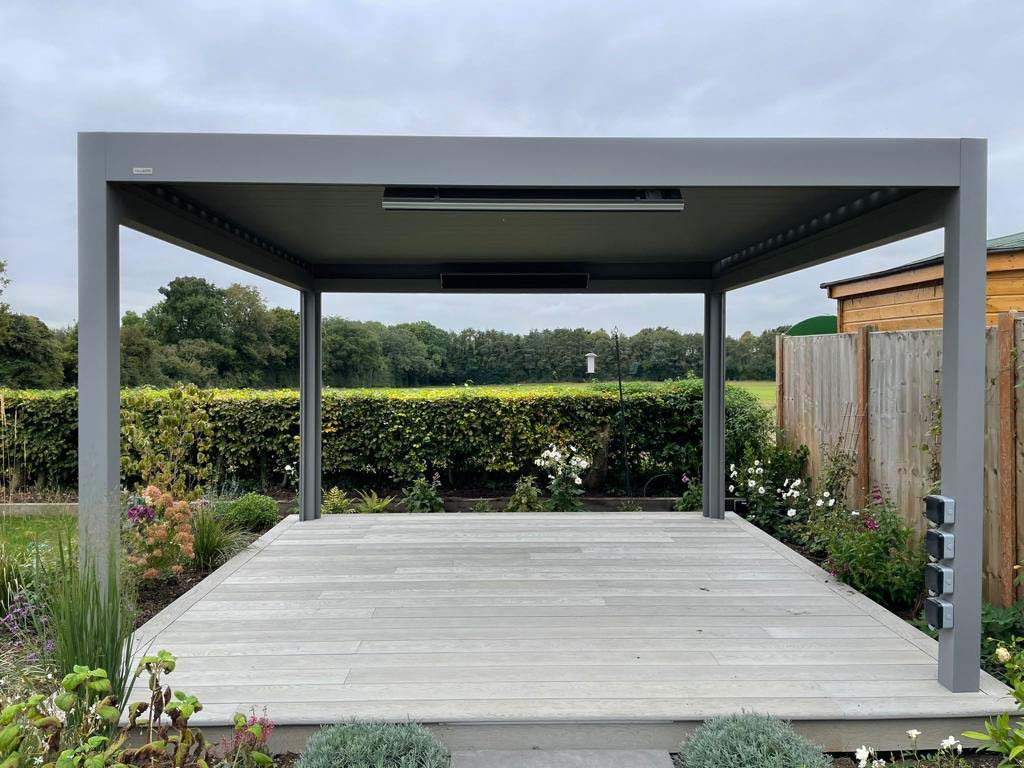 open pergola on decking